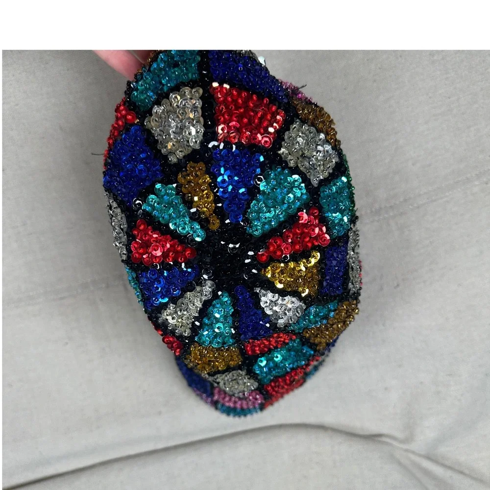 Multicolor Sequin Patchwork Baseball Cap Festival Rave Party‎ Hat Sparkly